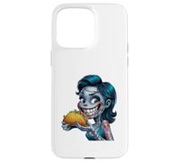 Illustration Zombie Fille Mangeant Taco Coque pour iPhone 15 Pro Max