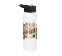 Illustrations de la saison hivernale d'une ferme vintage Stainless Steel Insulated Water Bottle