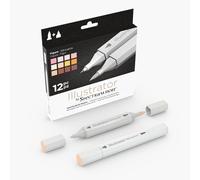 Illustrator Illustrateur Stylos Marqueurs Alcool Double Plume - Figure - Lot De 12[Z3451]