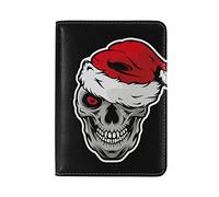 Illustrazione Della Mascotte Di Natale Del Cappello Del Teschio Détenteur d'un Passeport Titulaire Etui en Cuir Véritable Couverture de Passeport pour Voyage Hommes Femmes