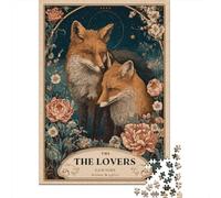 Illustré avec Foxes in Flowers The Lovers Puzzle en Bois, 1000 pièces | Pour le temps libre à la maison : ce puzzle pour adultes de 1000 pièces associe concentration et détente.