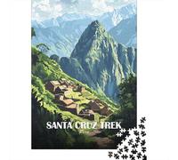 Illustré avec Santa Cruz Trek Peru Travel Poster Puzzle en Bois | Comme idée cadeau de Noël : ce puzzle adulte 1000 pièces propose un défi plus long pour les journées d'hiver.