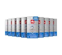 illy, Café en Capsules Compatibles DÉCAFÉINÉ, 100 Capsules au Total | En Aluminium, 100% Arabica avec des Notes de Caramel, de Chocolat et de Pain Grillé, Sans Caféine, 10 Paquets de 10