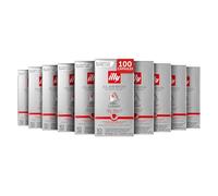 illy, Cafè en Capsules Compatibles en Aluminium CLASSICO Lungo, 100% Arabica avec des Notes de Fleur d'Oranger et de Jasmin, Goût Doux, 10 Paquets de 10 (100 Capsules au Total)