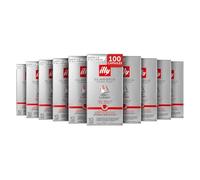 illy, Cafè en Capsules Compatibles en Aluminium CLASSICO Lungo, 100% Arabica avec des Notes de Fleur d'Oranger et de Jasmin, Goût Doux, 10 Paquets de 10 (100 Capsules au Total)