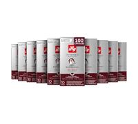 illy, Cafè en Capsules Compatibles en Aluminium INTENSO, 100% Arabica avec des Notes de Cacao et de Fruits Secs, Arrière-goût Corsé, 10 Paquets de 10 (100 Capsules au Total)