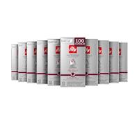 illy, Cafè en Capsules Compatibles en Aluminium INTENSO Lungo, 100% Arabica avec des Notes de Cacao et de Fruits Secs, Arrière-goût Corsé, 10 Paquets de 10 (100 Capsules au Total)