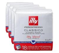 Illy, Café en capsules Iperespresso Lungo, Doux et velouté pour café long | 100% Arabica - 1 boîtes de 18 capsules, (723,6g) (Lot de 4)