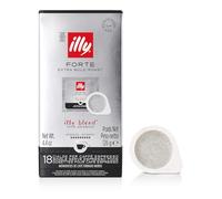 illy, Café en Dosettes E.S.E Monodose Torréfié FORTE, 100% Arabica avec un Arôme Intense de Pain Grillé et un Arrière-goût de Chocolat Noir, Arôme Fort, 12 Paquets de 18 Dosettes Compostables