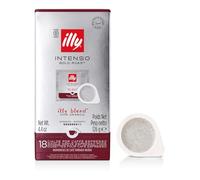 illy, Café en Dosettes E.S.E Monodose Torréfié INTENSO, 100% Arabica avec des Notes de Cacao et de Fruits Secs, Arrière-goût Corsé, 1 Paquet de 18 Dosettes Compostables