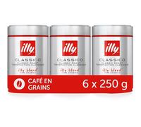 Illy Café en grains Torréfié CLASSICO, 6 boîtes de 250 g