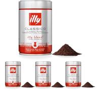illy, Café Moulu Filtre CLASSICO, 100% Arabica avec des Notes de Caramel, Fleur d'Oranger et Jasmin, Goût Doux et Arrière-goût Sucré, 1 Boîte de 250g (Lot de 4)