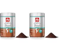 illy, Cafè Moulu pour Espresso Torréfié Arabica Selection Brésil Cerrado Mineiro, 100% Arabica avec des Notes de Caramel, 250g (Lot de 2)