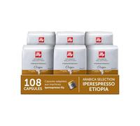 illy, Capsules de Café Iperespresso Arabica Selection Etiopia, 100% Arabica avec des Notes de Jasmin, de Fleur d'Oranger et de Camomille, Saveur Délicate, 6 Paquets de 18 (108 Capsules au Total)
