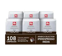 illy Capsule Café Iperespresso Arabica Sélection Torréfié INDIA, 6 Boîtes de 18 Capsules, Total 108 Capsules