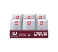 illy, Capsules de Café Iperespresso INTENSO, 100% Arabica avec des Notes de Cacao et de Fruits Secs, Arrière-goût Corsé, 6 Paquets de 18 (108 Capsules au Total)