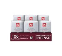 illy, Capsules de Café Iperespresso INTENSO, 100% Arabica avec des Notes de Cacao et de Fruits Secs, Arrière-goût Corsé, 6 Paquets de 18 (108 Capsules au Total)