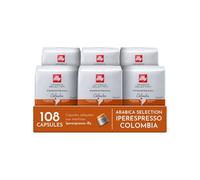 illy, Capsules Iperespresso Arabica Selection Colombie, 108 Capsules | 100% Arabica avec des Notes Fruitées D'Agrumes et de Fruits Rouges, Goût Légèrement Acide, 6 Paquets de 18