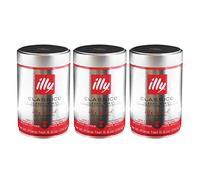 Illy Moka, 100% Arabica, café torréfié moulu, expresso, torréfaction normale, boîte de 3 x 250 g