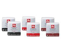 ILLY Sélection de 108 capsules de café pour machines à expresso | Assortiment de dégustation avec 2 paquets classiques, 2 paquets intenses, 2 paquets forts