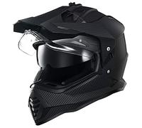 ILM Casque Moto Cross Homme Femme Casque Offroad ECE Homologué Casque VTT avec Double visière DH Enduro Quad Motocross WS902,Carbone,2XL