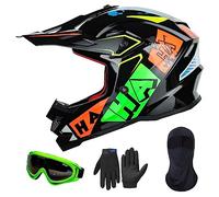 ILM Casque Moto Enfant Motocross Cycliste pour Garçon et Fille avec Lunettes Gants Masque ATV Off Road Go Kart Dot ECE Model Z705,Hip-hop,M