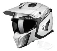 ILM Casque Moto Homme Femme Homologué ECE22.06 Modulable Jet Vintage Rétro Scooter Trottinette Electrique ATV Adulte avec Visiere HS711,Gris Argenté,XL