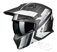 ILM Casque Moto Homme Femme Homologué ECE22.06 Modulable Jet Vintage Rétro Scooter Trottinette Electrique ATV Adulte avec Visiere HS711,Noir Gris,2XL
