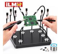 iLMH, ensemble de pinces à souder magnétiques, 2 à 20 pièces, pinces crocodiles avec boîte de rangement en option, bras flexible, pour le soudage de circuits imprimés et la peinture de modèles. 6PCS B
