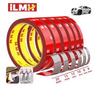 iLMH Ruban adhésif double face extra fort spécial voiture, détachable sans laisser de traces, haute viscosité, fixation adhésive 4 Pieces