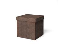 ilo - Boîte de Rangement avec Couvercle cm 25x25 H.25 - Caisse de Rangement pour Vêtements, Jouets, Livres et Bureau - Rêvetement Texture Effet Rouille - Recyclable et Produit en Italie