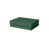 ilo - Boîte de Rangement avec Couvercle cm 35x27 H.8,5 - Caisse de Rangement pour Vêtements, Jouets, Livres et Bureau - Rêvetement en Tissu Technique Vert - Recyclable et Produit en Italie