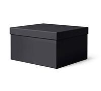 ilo - Boîte de Rangement avec Couvercle cm 45x40 H.25 - Caisse de Rangement Vêtements Jouets Livres Bureau - Rêvetement Soft Touch Noir, Agréable au Toucher - Recyclable et Produit en Italie