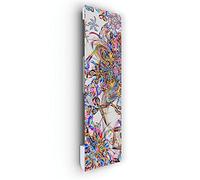 ILO/Radiateur Électrique Rayonnant Soufflant Mural / 1250W / +28 Motifs, Design Unique/Extra Plat Verre Trempé / IP44 / Vertical/Programmable, Éco, Silencieux/Made In France/Printemps