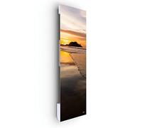 ILO/Radiateur Électrique Rayonnant Soufflant Mural /1250w/Couché de Soleil | +28 Motifs, Design Unique/Extra Plat Verre Trempé / IP44 / Vertical/Programmable, Silencieux/Made In France