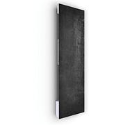 ILO - Radiateur Électrique Rayonnant Soufflant Mural - 1750W - +28 Motifs, Design Unique - Extra Plat Verre Trempé - IP44 - Orientation Verticale - Programmable, Éco - Made In France - Béton Glacé