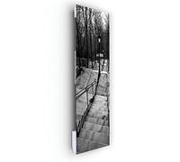 ILO-Radiateur Électrique Soufflant Mural- Rayonnant- Escaliers Montmartre | +38 Décors- Extra Plat- 1750w- Pour pièce de 27m2 -Orientation Vert.-Éco, Silencieux- Fabrication France