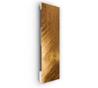 ILO|Radiateur Électrique Soufflant Mural| Rayonnant| Or brossé | +38 Décors| Extra Plat| 1250w| Pour pièce de 22m2 |Orientation Vert.|Éco, Silencieux| Fabrication France|