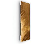ILO-Radiateur Électrique Soufflant Mural- Rayonnant- Or brossé | +38 Décors- Extra Plat- 1750w- Pour pièce de 27m2 -Orientation Vert.-Éco, Silencieux- Fabrication France-