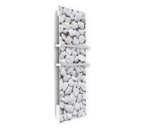 ILO/Radiateur Sèche Serviette Électrique Soufflant /1250W/ +17 Motifs, Design Unique/Rayonnnant/Extra Plat/ IP44 / 2 barres Inox/Orientation Verticale/Éco, Silencieux/France/Galets.B