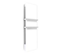 ILO -Radiateur Sèche Serviette Électrique Soufflant -1750W- +17 Motifs, Design Unique -Rayonnnant -Extra Plat- IP44-2 barres Inox -Orientation Verticale - Éco, Silencieux- France - Blanc