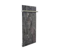 ILO/Sèche Serviette Électrique Rayonnant Mural /750w/ +28 Motifs, Esthétique/2 Barres Incluses/Extra Plat Verre/ IP44/ Vertical/WI-FI Connecté, Silencieux,Éco/Made In France/Ardoise argentée