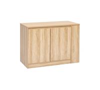 5five – Ilot central Abana – bois clair, 2 portes et 6 niches – 120x60x90 cm