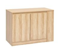 5five – Ilot central Abana – bois clair, 2 portes et 6 niches – 120x60x90 cm