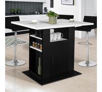 IDMarket - Ilot Central UGO 110 cm Effet marbre et Noir Alaska avec rangements