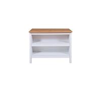 Îlot de cuisine 2 niches 124x75x91,5 cm blanc et chêne