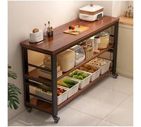 Îlot de Cuisine avec Rangement, armoires Buffet, Buffet, étagères Ouvertes avec roulettes pivotantes, Table de Travail de Cuisine, for Restaurant, Entreprise, entrepôt(Brown2,120x25cm/47.24x9.84in)