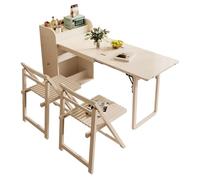Îlot de cuisine avec table extensible, table à manger carrée et 2 chaises avec armoire de rangement, design extractible, gain de place, pour salle à manger, ferme