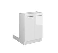 Îlot de cuisine Fame-Line, 60cm sans PT, Blanc Haute brillance/Blanc, Vicco 38554