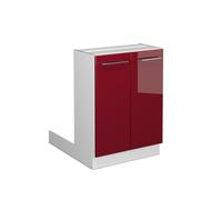 Vicco Îlot de Cuisine Fame-Line, Rouge Bordeaux Haute Brillance, 60cm sans PT, pour l’Extension et la Combinaison avec d’Autres modules de Cuisine
